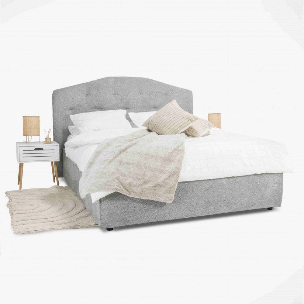 Pat tapitat Pacific cu somiera rabatabila si spatiu de depozitare, Blue